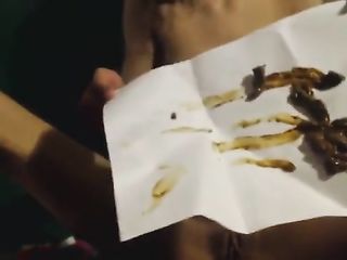 Babe With Big Tits Shits On A Paper Towel And Then Tastes Her Scat Using Her Tongue