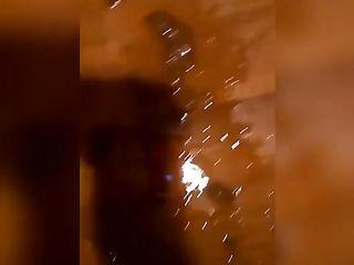 Black Woman With Hairy Pussy Masturbates While Shitting Enema Out