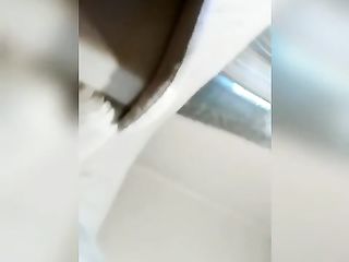 Black Woman With Hairy Pussy Masturbates While Shitting Enema Out